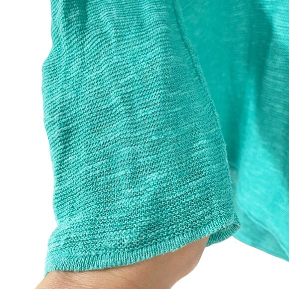 EILEEN FISHER Organic Linen & Cotton V-Neck Slub Tunic Sweater Sea Breeze Sz 1X - Picture 5 of 8